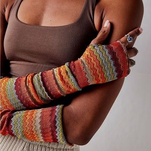 Free People Only Hearts Kingston Gloves One Size Rainbow Layering Fingerless